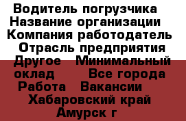 Водитель погрузчика › Название организации ­ Компания-работодатель › Отрасль предприятия ­ Другое › Минимальный оклад ­ 1 - Все города Работа » Вакансии   . Хабаровский край,Амурск г.